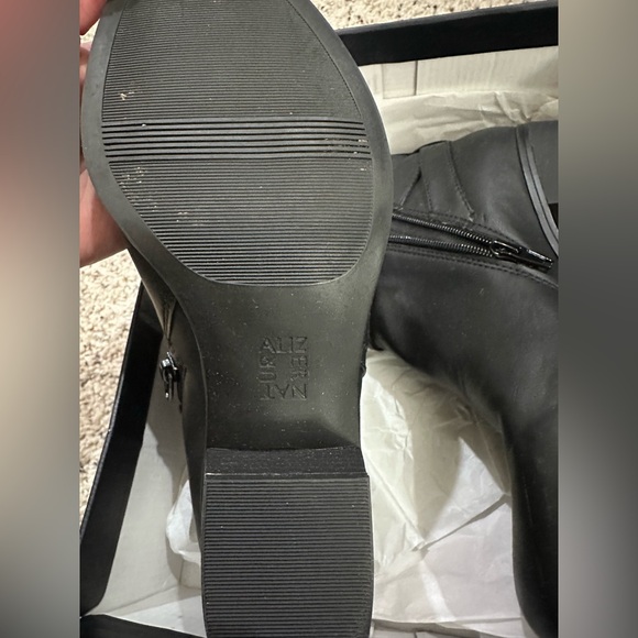 Naturalizer Fenya Leather Black Ankle Boots with Buckle and Studs Detail - Picture 3 of 4